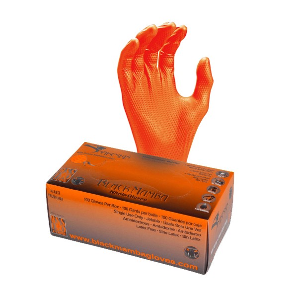 GANTS NITRILE SNAKESKIN ORANGE